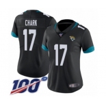 Women's Jacksonville Jaguars #17 DJ Chark Black Team Color Vapor Untouchable Limited Player 100th Season Football Jersey