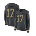 Women's Jacksonville Jaguars #17 DJ Chark Limited Black Salute to Service Therma Long Sleeve Football Jersey