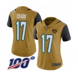 Women's Jacksonville Jaguars #17 DJ Chark Limited Gold Rush Vapor Untouchable 100th Season Football Jersey