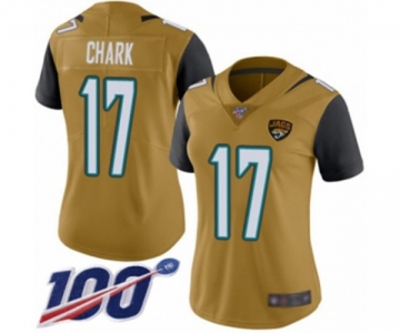 Women's Jacksonville Jaguars #17 DJ Chark Limited Gold Rush Vapor Untouchable 100th Season Football Jersey