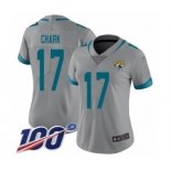 Women's Jacksonville Jaguars #17 DJ Chark Silver Inverted Legend Limited 100th Season Football Jersey