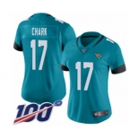 Women's Jacksonville Jaguars #17 DJ Chark Teal Green Alternate Vapor Untouchable Limited Player 100th Season Football Jersey