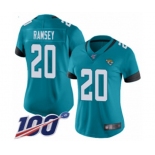 Women's Jacksonville Jaguars #20 Jalen Ramsey Teal Green Alternate Vapor Untouchable Limited Player 100th Season Football Jersey