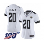 Women's Jacksonville Jaguars #20 Jalen Ramsey White Vapor Untouchable Limited Player 100th Season Football Jersey