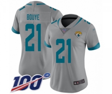 Women's Jacksonville Jaguars #21 A.J. Bouye Silver Inverted Legend Limited 100th Season Football Jersey