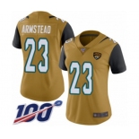 Women's Jacksonville Jaguars #23 Ryquell Armstead Limited Gold Rush Vapor Untouchable 100th Season Football Jersey