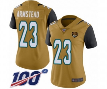 Women's Jacksonville Jaguars #23 Ryquell Armstead Limited Gold Rush Vapor Untouchable 100th Season Football Jersey