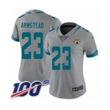 Women's Jacksonville Jaguars #23 Ryquell Armstead Silver Inverted Legend Limited 100th Season Football Jersey