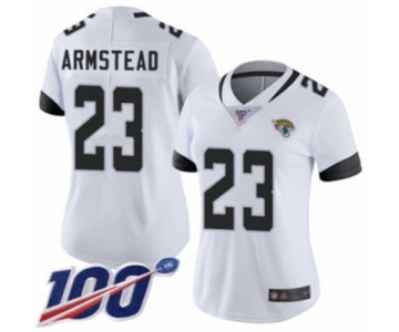 Women's Jacksonville Jaguars #23 Ryquell Armstead White Vapor Untouchable Limited Player 100th Season Football Jersey