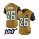 Women's Jacksonville Jaguars #26 Jarrod Wilson Limited Gold Rush Vapor Untouchable 100th Season Football Jersey