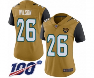 Women's Jacksonville Jaguars #26 Jarrod Wilson Limited Gold Rush Vapor Untouchable 100th Season Football Jersey