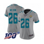 Women's Jacksonville Jaguars #26 Jarrod Wilson Silver Inverted Legend Limited 100th Season Football Jersey