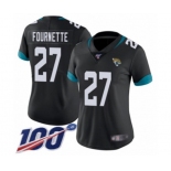 Women's Jacksonville Jaguars #27 Leonard Fournette Black Team Color Vapor Untouchable Limited Player 100th Season Football Jersey