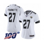 Women's Jacksonville Jaguars #27 Leonard Fournette White Vapor Untouchable Limited Player 100th Season Football Jersey