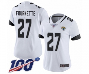 Women's Jacksonville Jaguars #27 Leonard Fournette White Vapor Untouchable Limited Player 100th Season Football Jersey