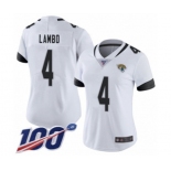 Women's Jacksonville Jaguars #4 Josh Lambo White Vapor Untouchable Limited Player 100th Season Football Jersey