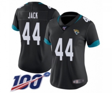 Women's Jacksonville Jaguars #44 Myles Jack Black Team Color Vapor Untouchable Limited Player 100th Season Football Jersey