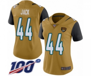 Women's Jacksonville Jaguars #44 Myles Jack Limited Gold Rush Vapor Untouchable 100th Season Football Jersey