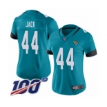 Women's Jacksonville Jaguars #44 Myles Jack Teal Green Alternate Vapor Untouchable Limited Player 100th Season Football Jersey