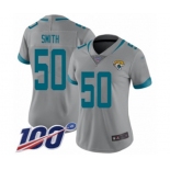 Women's Jacksonville Jaguars #50 Telvin Smith Silver Inverted Legend Limited 100th Season Football Jersey