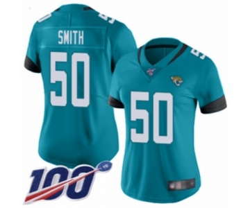 Women's Jacksonville Jaguars #50 Telvin Smith Teal Green Alternate Vapor Untouchable Limited Player 100th Season Football Jersey