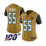 Women's Jacksonville Jaguars #55 Lerentee McCray Limited Gold Rush Vapor Untouchable 100th Season Football Jersey