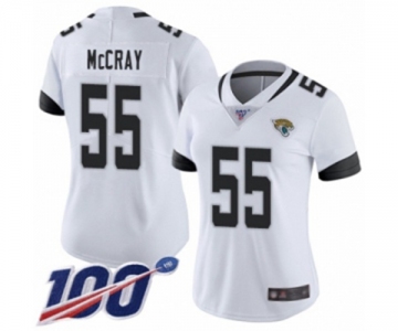 Women's Jacksonville Jaguars #55 Lerentee McCray White Vapor Untouchable Limited Player 100th Season Football Jersey