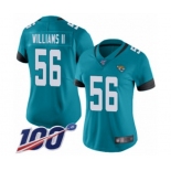 Women's Jacksonville Jaguars #56 Quincy Williams II Teal Green Alternate Vapor Untouchable Limited Player 100th Season Football Jersey