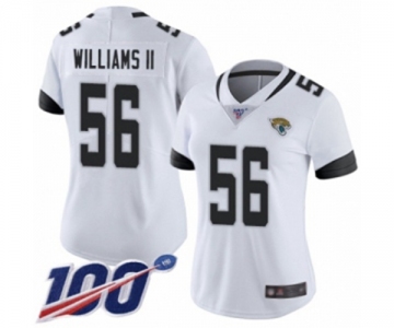 Women's Jacksonville Jaguars #56 Quincy Williams II White Vapor Untouchable Limited Player 100th Season Football Jersey