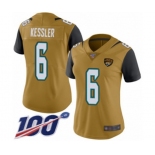 Women's Jacksonville Jaguars #6 Cody Kessler Limited Gold Rush Vapor Untouchable 100th Season Football Jersey