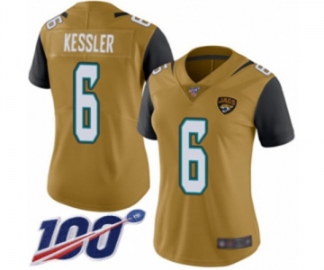 Women's Jacksonville Jaguars #6 Cody Kessler Limited Gold Rush Vapor Untouchable 100th Season Football Jersey