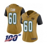 Women's Jacksonville Jaguars #60 A. J. Cann Limited Gold Rush Vapor Untouchable 100th Season Football Jersey