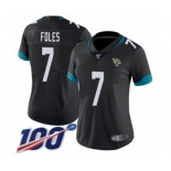 Women's Jacksonville Jaguars #7 Nick Foles Black Team Color Vapor Untouchable Limited Player 100th Season Football Jersey