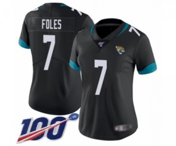 Women's Jacksonville Jaguars #7 Nick Foles Black Team Color Vapor Untouchable Limited Player 100th Season Football Jersey