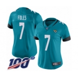 Women's Jacksonville Jaguars #7 Nick Foles Teal Green Alternate Vapor Untouchable Limited Player 100th Season Football Jersey