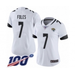 Women's Jacksonville Jaguars #7 Nick Foles White Vapor Untouchable Limited Player 100th Season Football Jersey