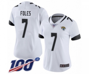 Women's Jacksonville Jaguars #7 Nick Foles White Vapor Untouchable Limited Player 100th Season Football Jersey