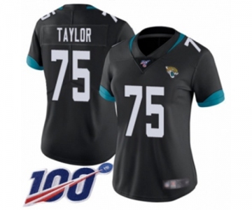 Women's Jacksonville Jaguars #75 Jawaan Taylor Black Team Color Vapor Untouchable Limited Player 100th Season Football Jersey