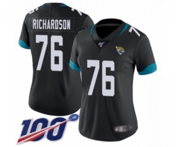 Women's Jacksonville Jaguars #76 Will Richardson Black Team Color Vapor Untouchable Limited Player 100th Season Football Jersey