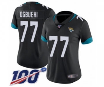 Women's Jacksonville Jaguars #77 Cedric Ogbuehi Black Team Color Vapor Untouchable Limited Player 100th Season Football Jersey