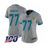 Women's Jacksonville Jaguars #77 Cedric Ogbuehi Silver Inverted Legend Limited 100th Season Football Jersey