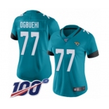 Women's Jacksonville Jaguars #77 Cedric Ogbuehi Teal Green Alternate Vapor Untouchable Limited Player 100th Season Football Jersey