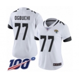 Women's Jacksonville Jaguars #77 Cedric Ogbuehi White Vapor Untouchable Limited Player 100th Season Football Jersey