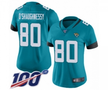 Women's Jacksonville Jaguars #80 James O'Shaughnessy Teal Green Alternate Vapor Untouchable Limited Player 100th Season Football Jersey