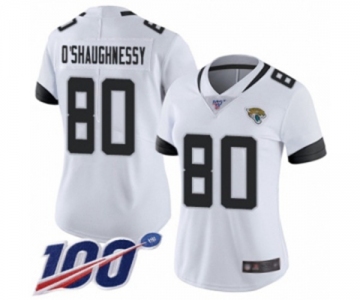 Women's Jacksonville Jaguars #80 James O'Shaughnessy White Vapor Untouchable Limited Player 100th Season Football Jersey