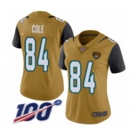 Women's Jacksonville Jaguars #84 Keelan Cole Limited Gold Rush Vapor Untouchable 100th Season Football Jersey