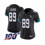 Women's Jacksonville Jaguars #89 Josh Oliver Black Team Color Vapor Untouchable Limited Player 100th Season Football Jersey