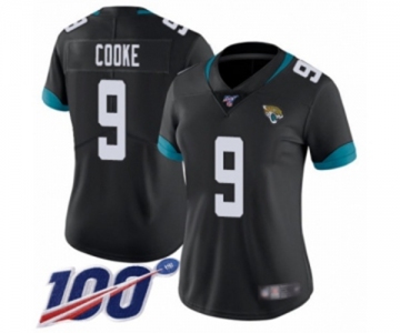 Women's Jacksonville Jaguars #9 Logan Cooke Black Team Color Vapor Untouchable Limited Player 100th Season Football Jersey