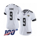 Women's Jacksonville Jaguars #9 Logan Cooke White Vapor Untouchable Limited Player 100th Season Football Jersey