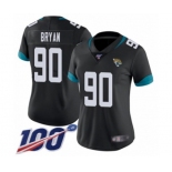 Women's Jacksonville Jaguars #90 Taven Bryan Black Team Color Vapor Untouchable Limited Player 100th Season Football Jersey